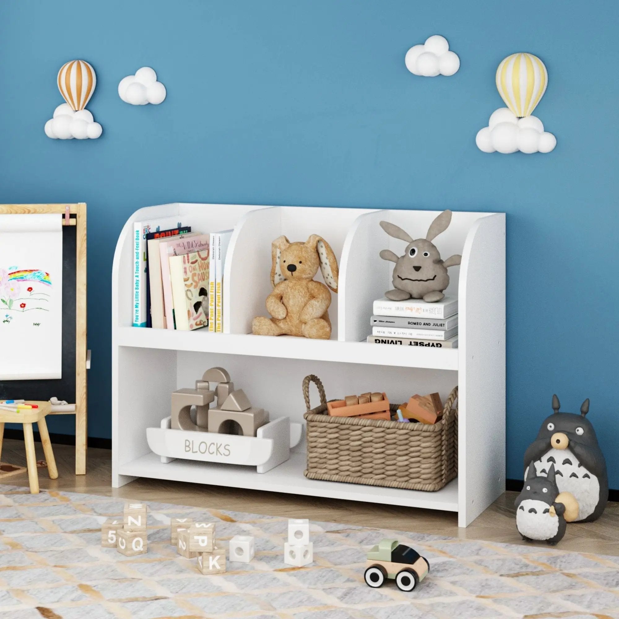 Bookcase With 4 Compartments, Storage Shelf For Toys And Books - White by Unique Piece Furniture