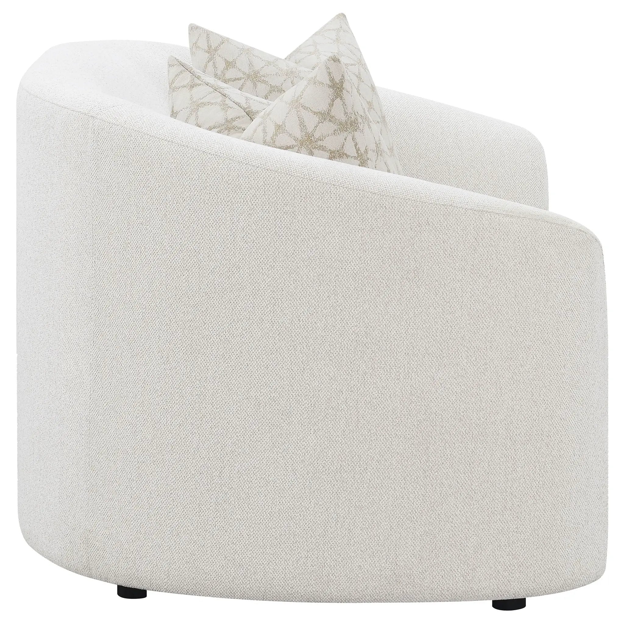 Rory - Sloped Arms Loveseat With Pillows - White