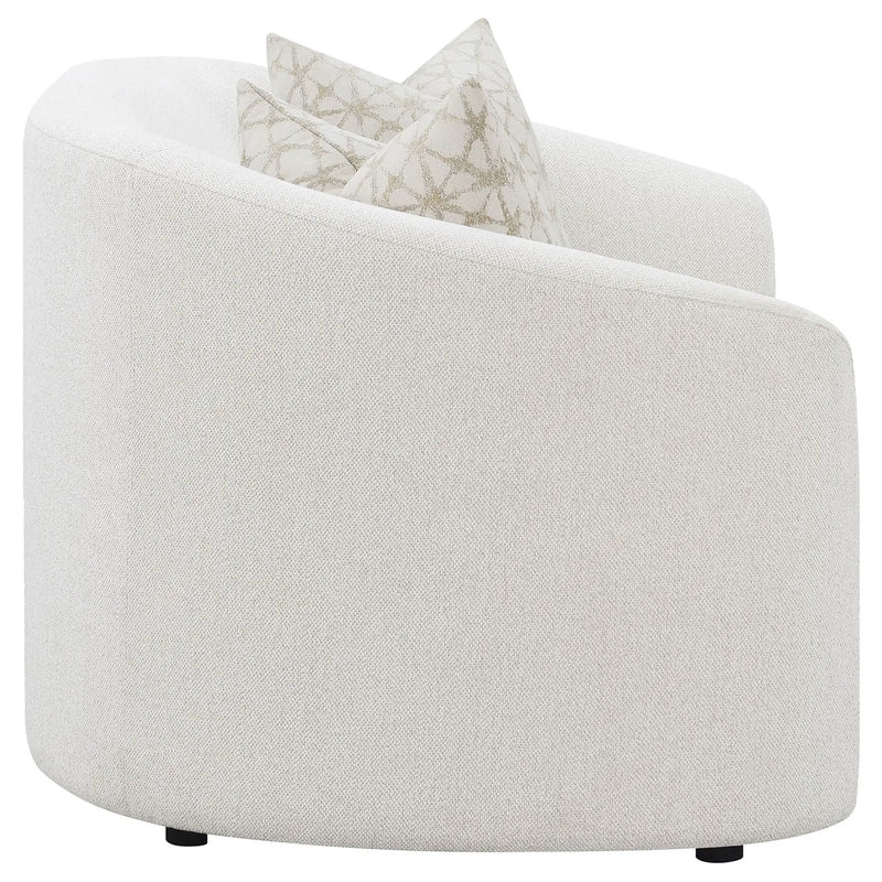 Rory - Sloped Arms Loveseat With Pillows - White