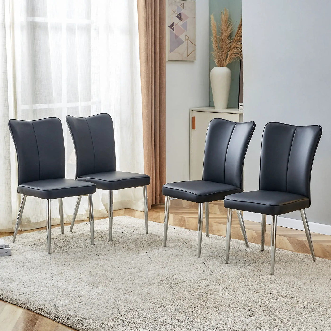 Modern Minimalist Dining Chairs With Metal Legs by HouseOfZazla