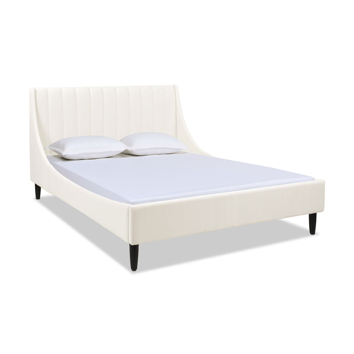 Vertical Tufted Modern Headboard Platform Bed Set with Upholstered Finish - Multiple Colors, photo 30 of 40