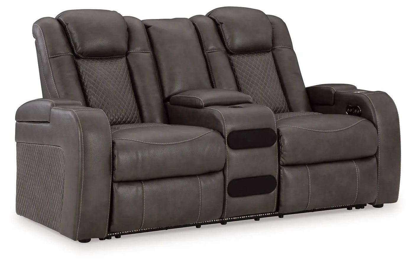 Fyne-dyme - Power Reclining Loveseat With Console/Adj Hdrst by Unique Piece Furniture