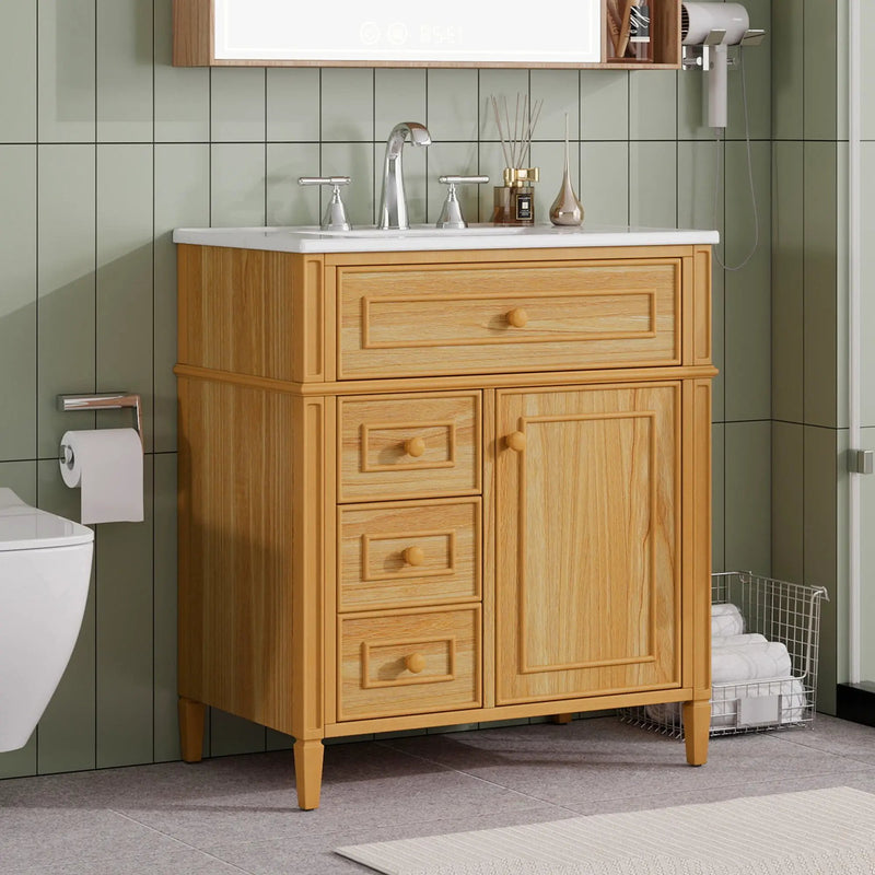 30" Bathroom Vanity with Sink and Wood Vanity Cabinet by HouseOfZazla