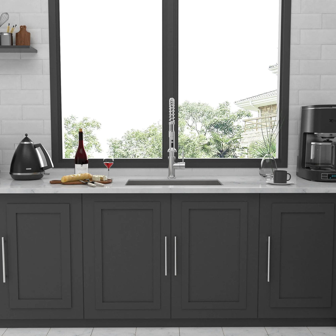 Modern Undermount Stainless Steel Kitchen Sink 16 Gauge, Deep Single Bowl by HouseOfZazla