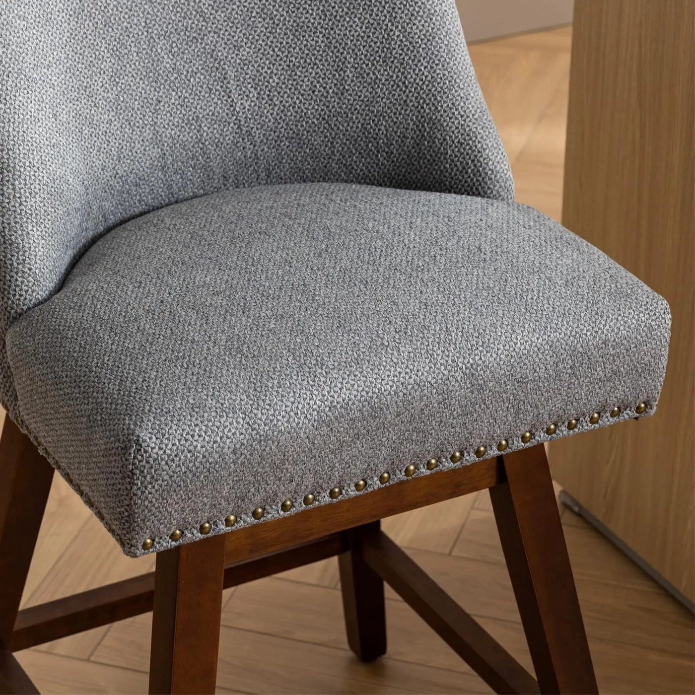 Counter Height Swivel Barstools, 26'' H Seat Height Upholstered Bar Stools (Set of 2), Fabric by HouseOfZazla