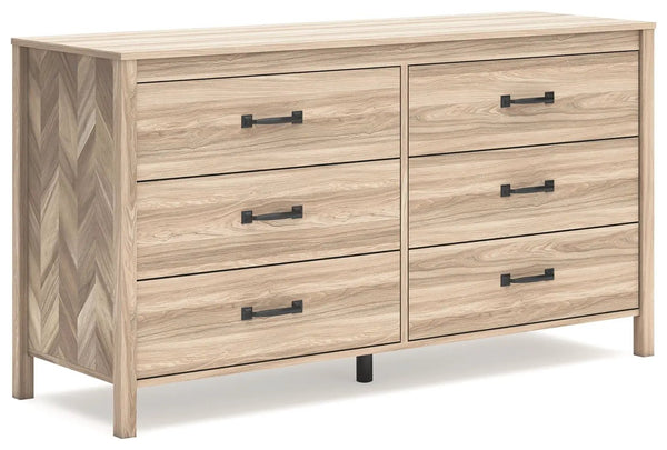 Commode Battelle à six tiroirs – Beige