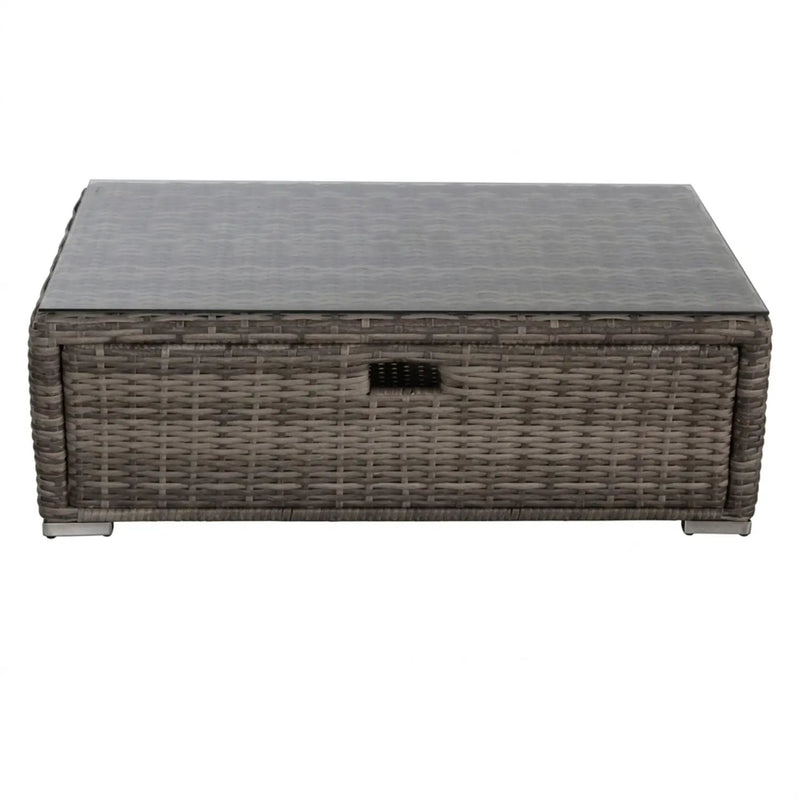 Glass Outdoor Coffee Table - Gray Mix by HouseOfZazla