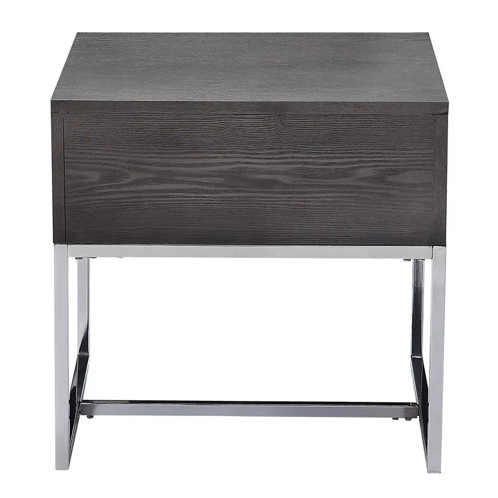Iban - End Table - Gray Oak & Chrome by Unique Piece Furniture