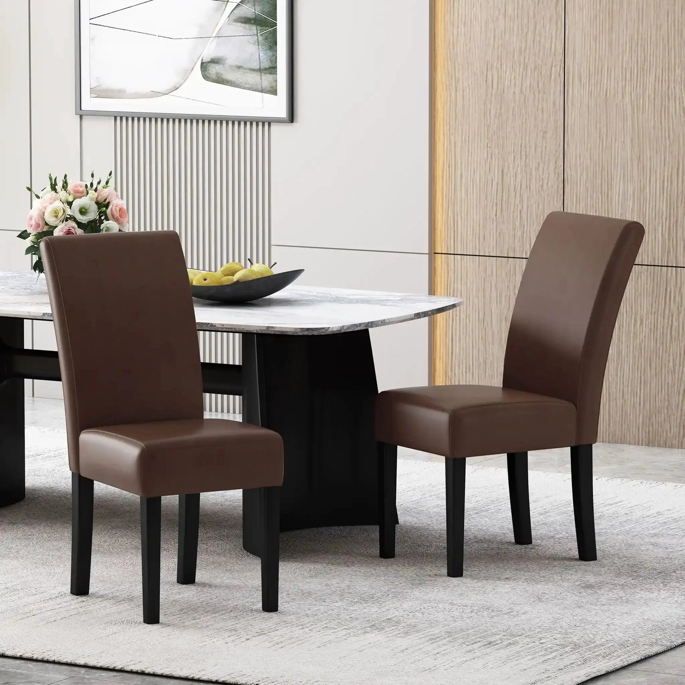 Contemporary Dining Chair With Rubberwood Legs (Set of 2) by HouseOfZazla