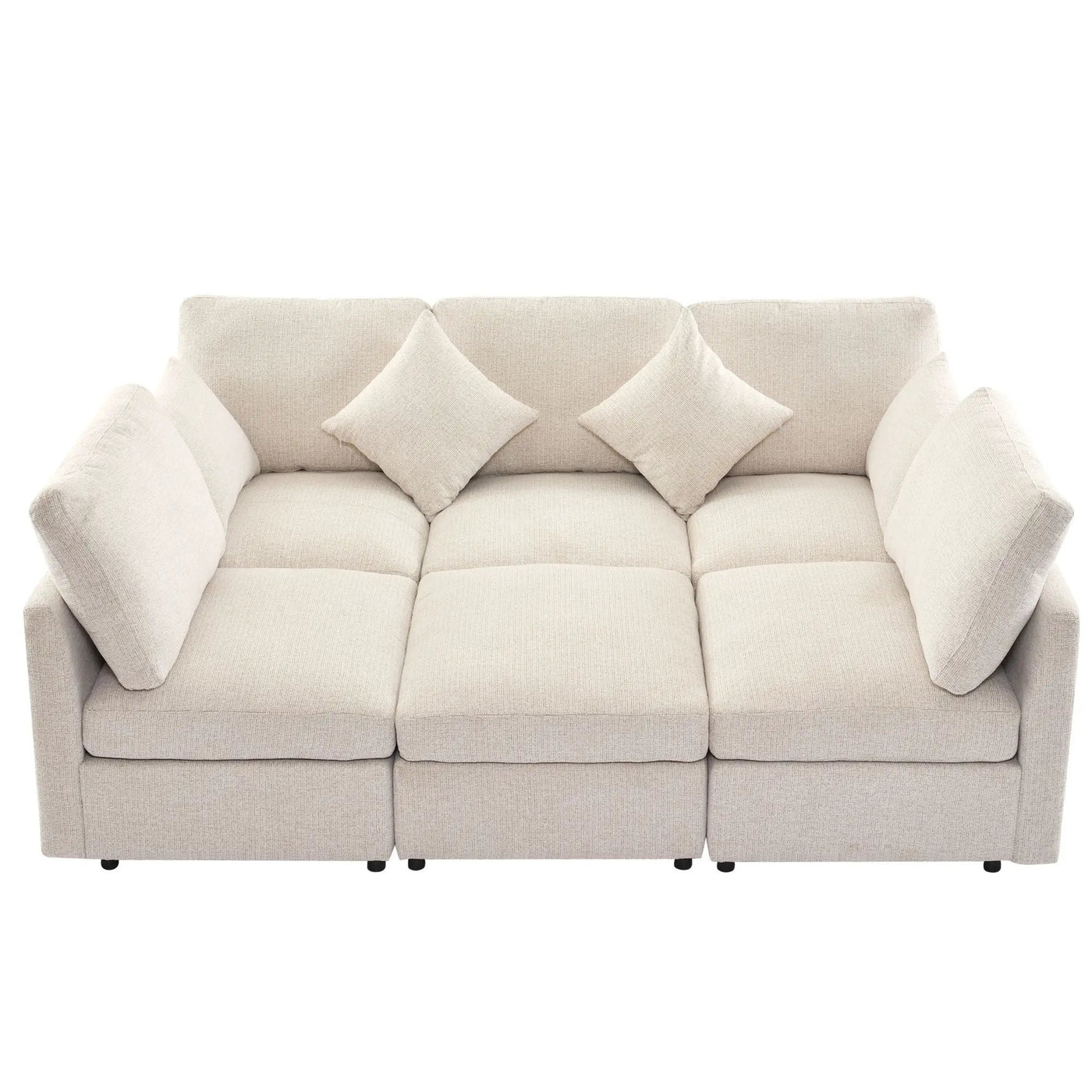 Sectional Sofa Modular U-Shaped With Ottoman & USB Ports by HouseOfZazla