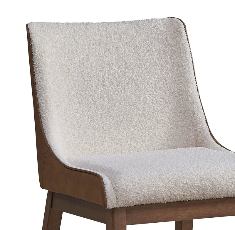 Ginny - Boucle Velvet Side Chair (Set of 2) - Walnut by HouseOfZazla