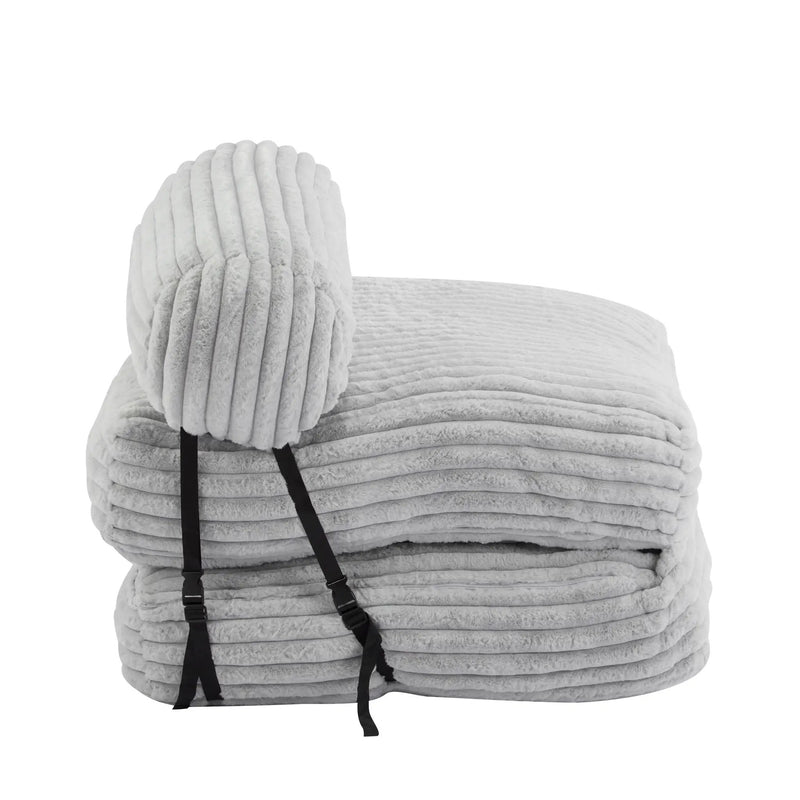 Latina Indoor Foldable Bean Bag Lounge Chair - Light Gray by HouseOfZazla