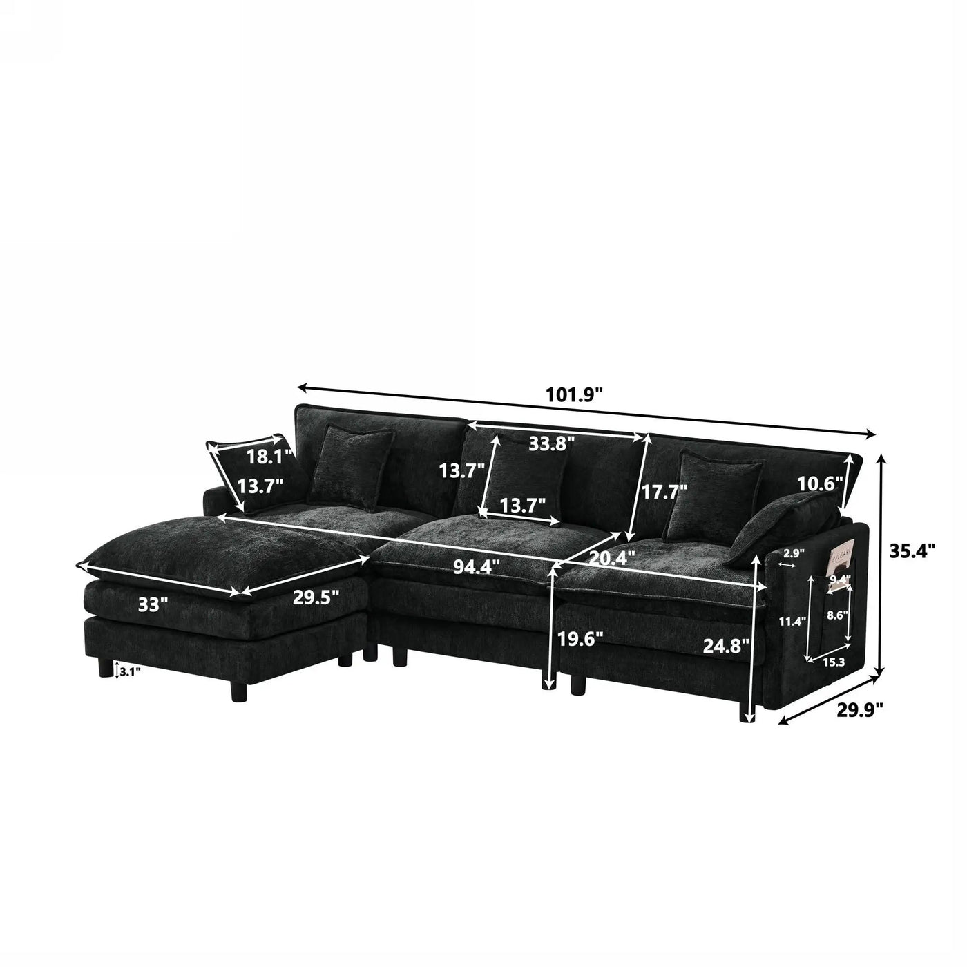 Sofa With Modular Design by HouseOfZazla