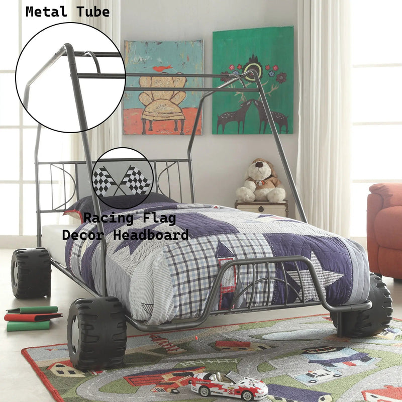Xander - Twin Go Kart Bed - Gunmetal by HouseOfZazla