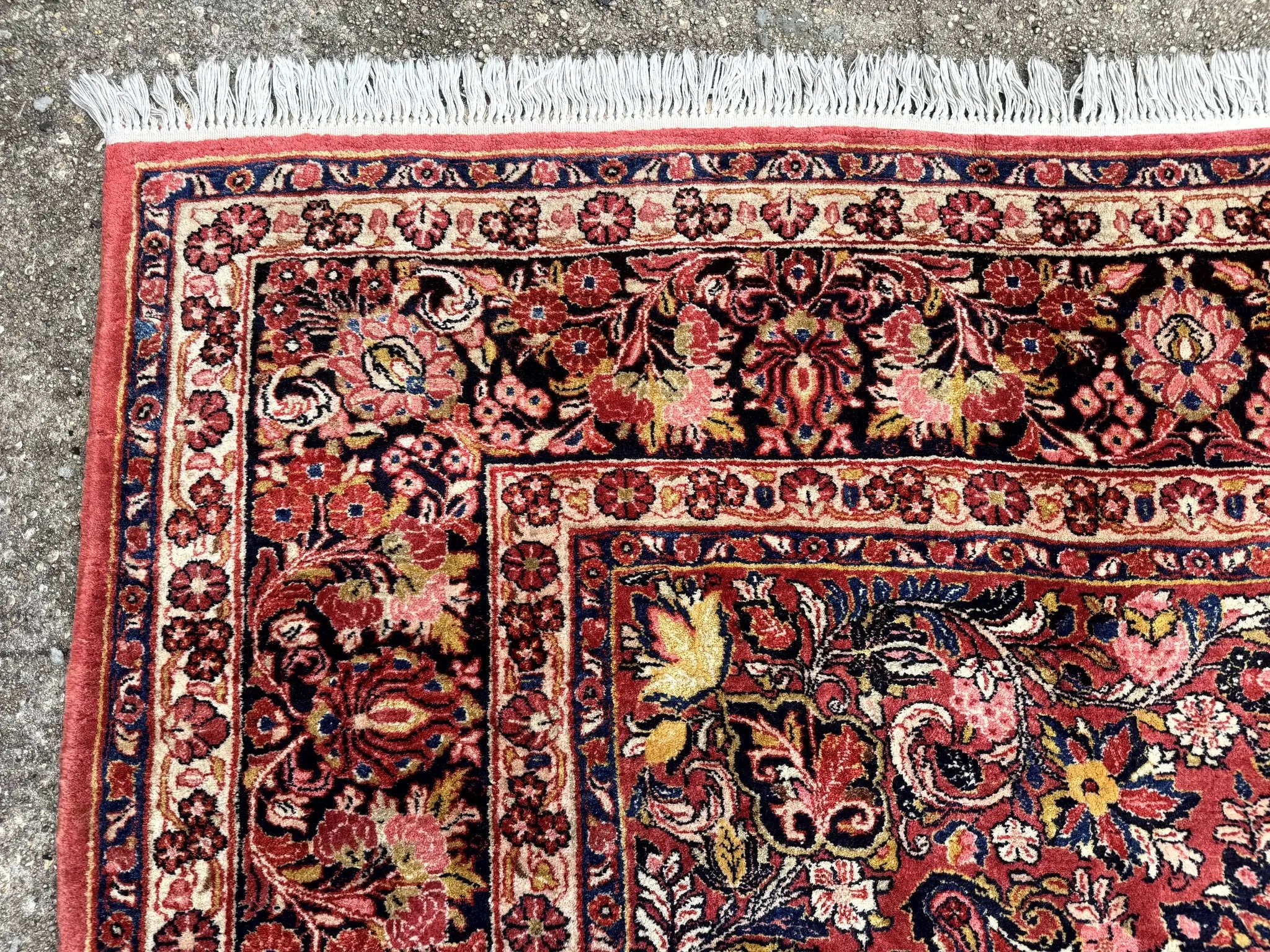 Large Antique Persian Sarouk Rug 11x18, Red, Floral Allover, Palace Size Wool Handmade Carpet by Jewel Rugs