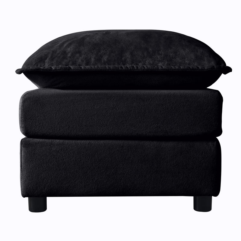 Luxury Chenille Ottoman with Double-Layer Cushion by HouseOfZazla