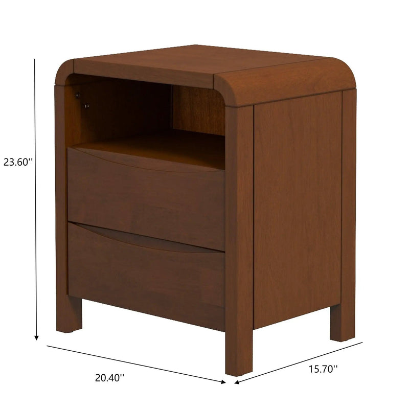 Lionel - Nightstand 2 Drawer - Brown by HouseOfZazla