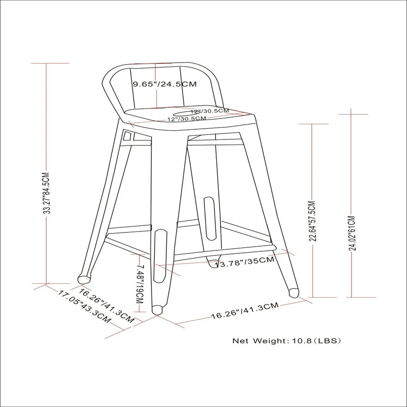Rayne - Curved Back Metal Stool (Set of 2) by Unique Piece Furniture