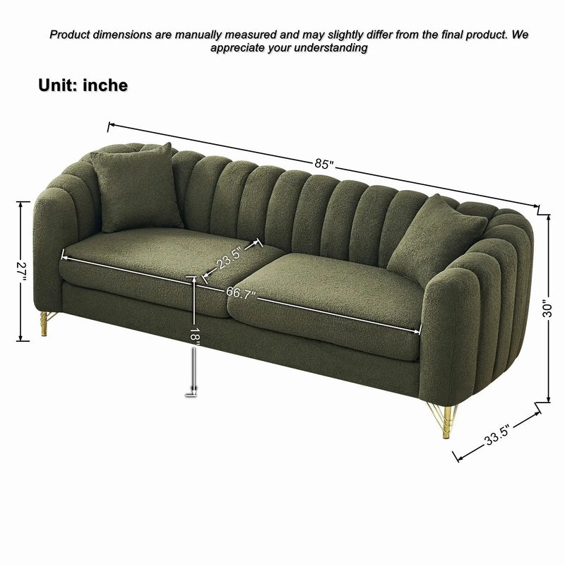 Oversized Sofa, Deep Tufted Couch by Unique Piece Furniture