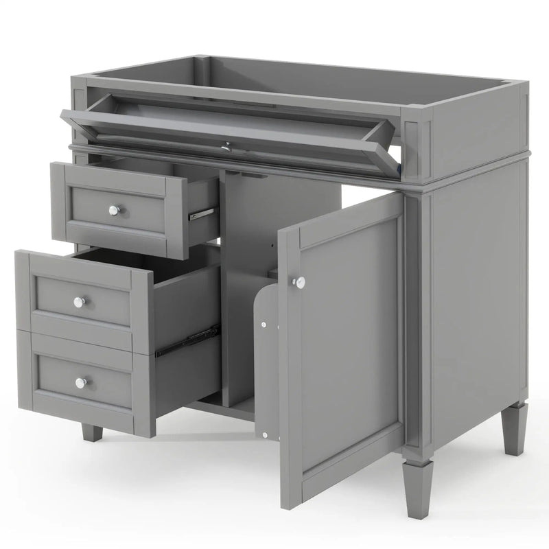 Bathroom Vanity With 2 Drawers And Tip-Out Drawer, Storage Cabinet