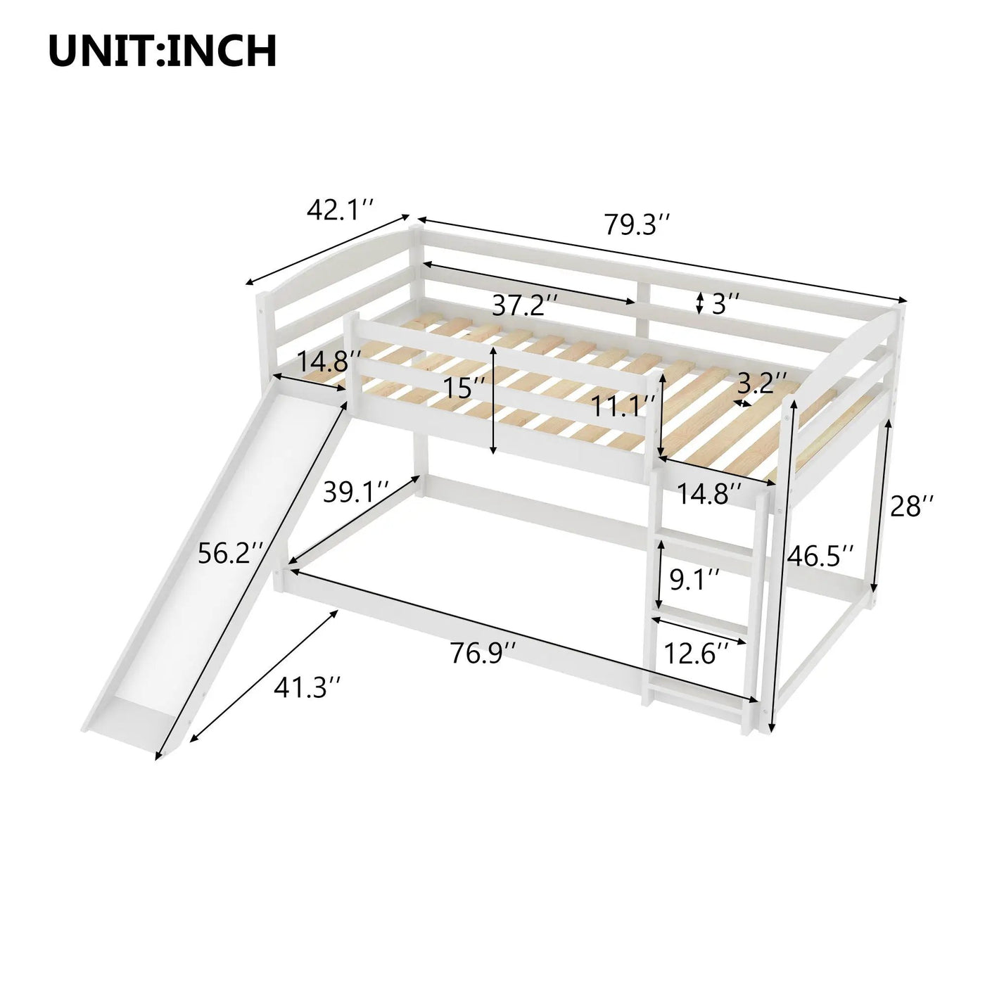 Durable Bunk Bed With Convertible Slide And Ladder by HouseOfZazla