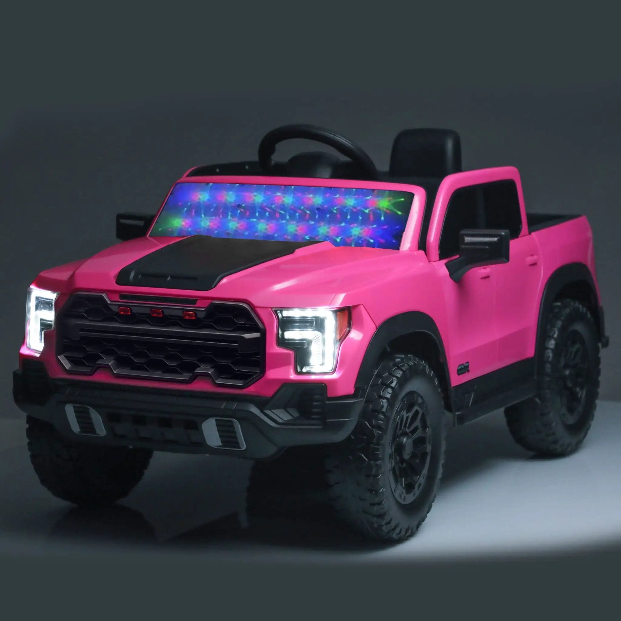 12V Kids Ride On Car With Remote Control, 4 Wheel Shock Absorption, Multifunctional Music Player Perfect Gift For Toddlers - Pink by HouseOfZazla