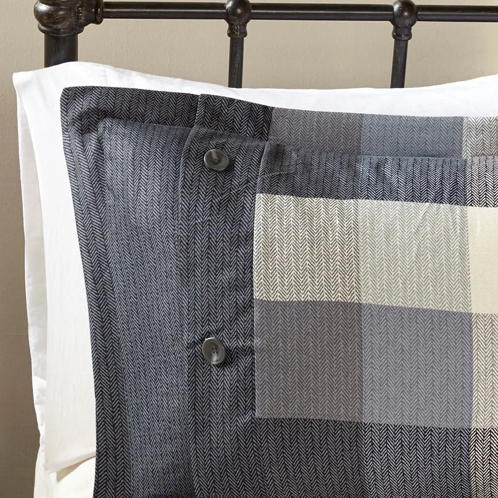 7 Piece Herringbone Comforter Set Grey Queen by HouseOfZazla