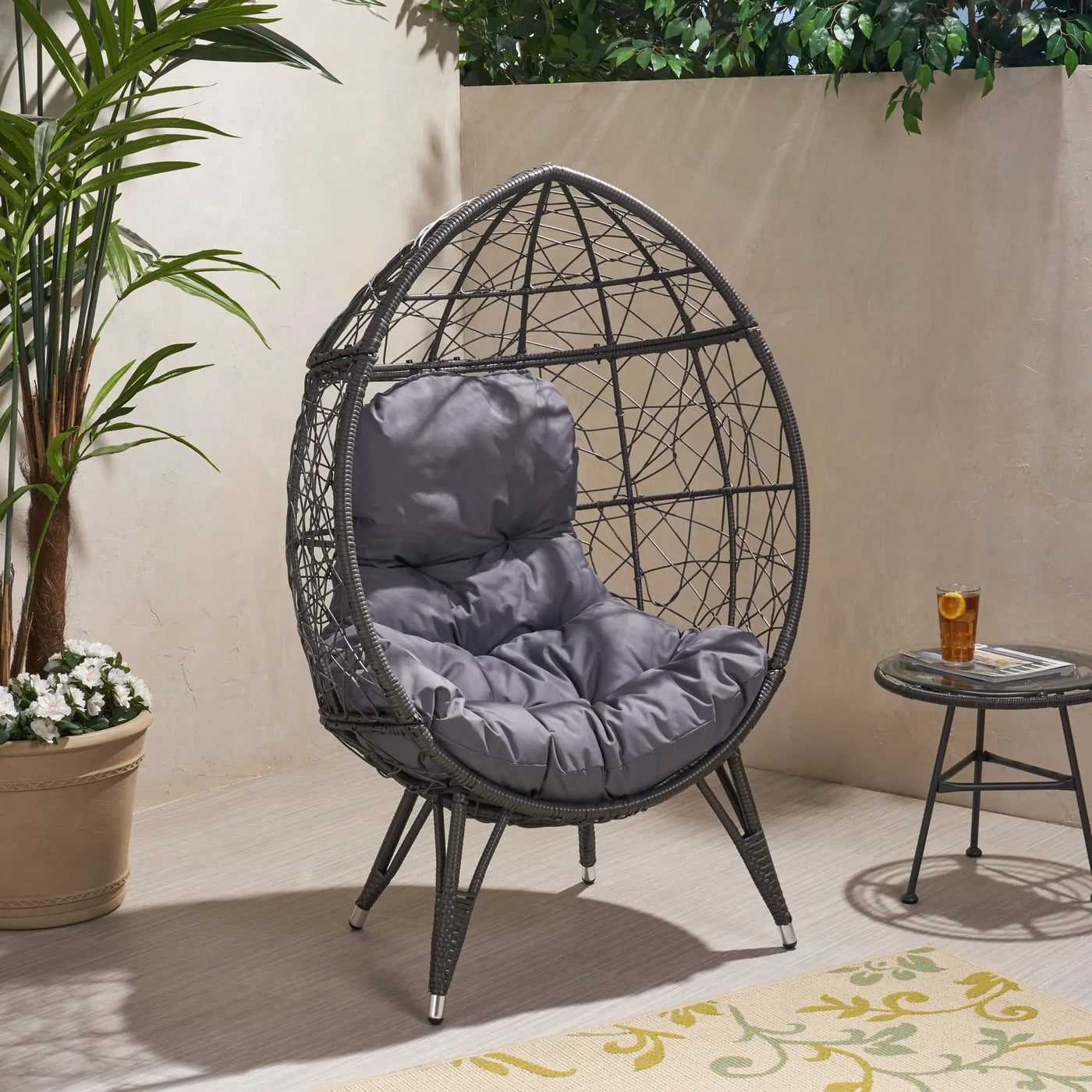 Cosmos - Round Hammered Iron Teardrop Chair by HouseOfZazla