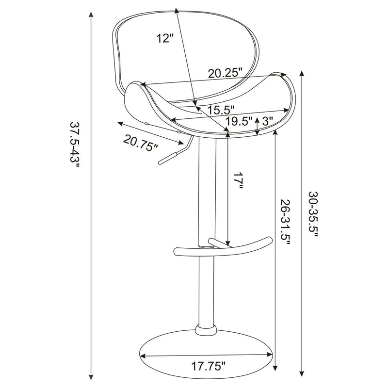 Adjustable Bar Stool With Upholstery - Ivory by HouseOfZazla