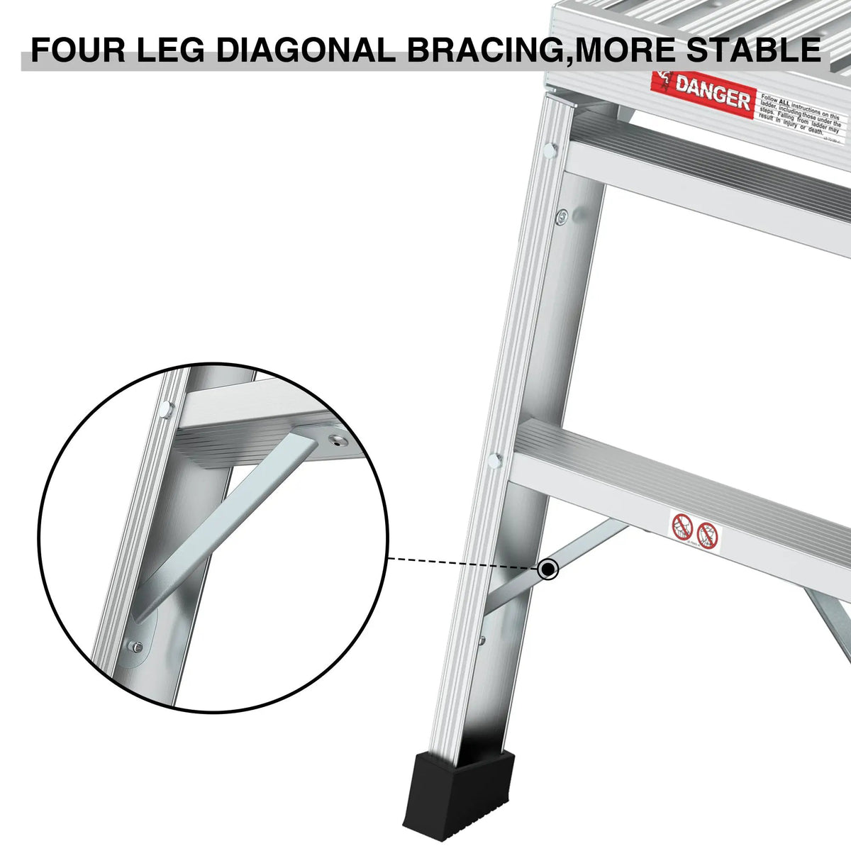 Work Platform Aluminum Portable Bench Folding Ladder by HouseOfZazla