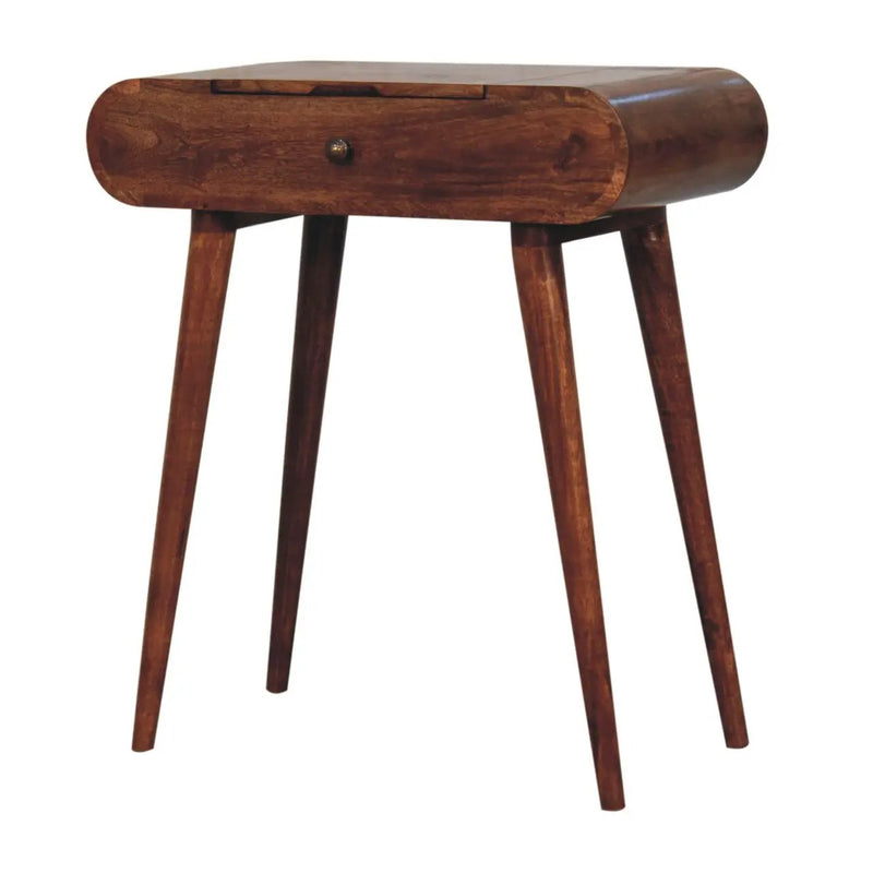 Mini Dressing Table With Foldable Mirror - Caramel by Unique Piece Furniture