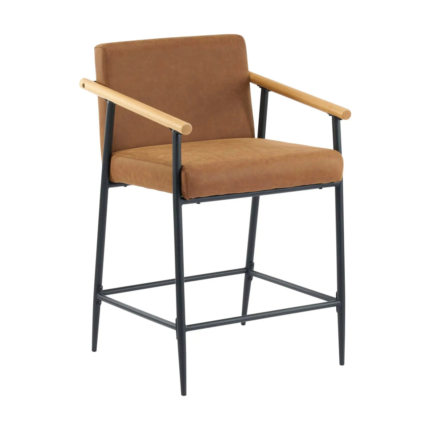 Mid Century Modern Counter Stool Set With Iron Frame by HouseOfZazla