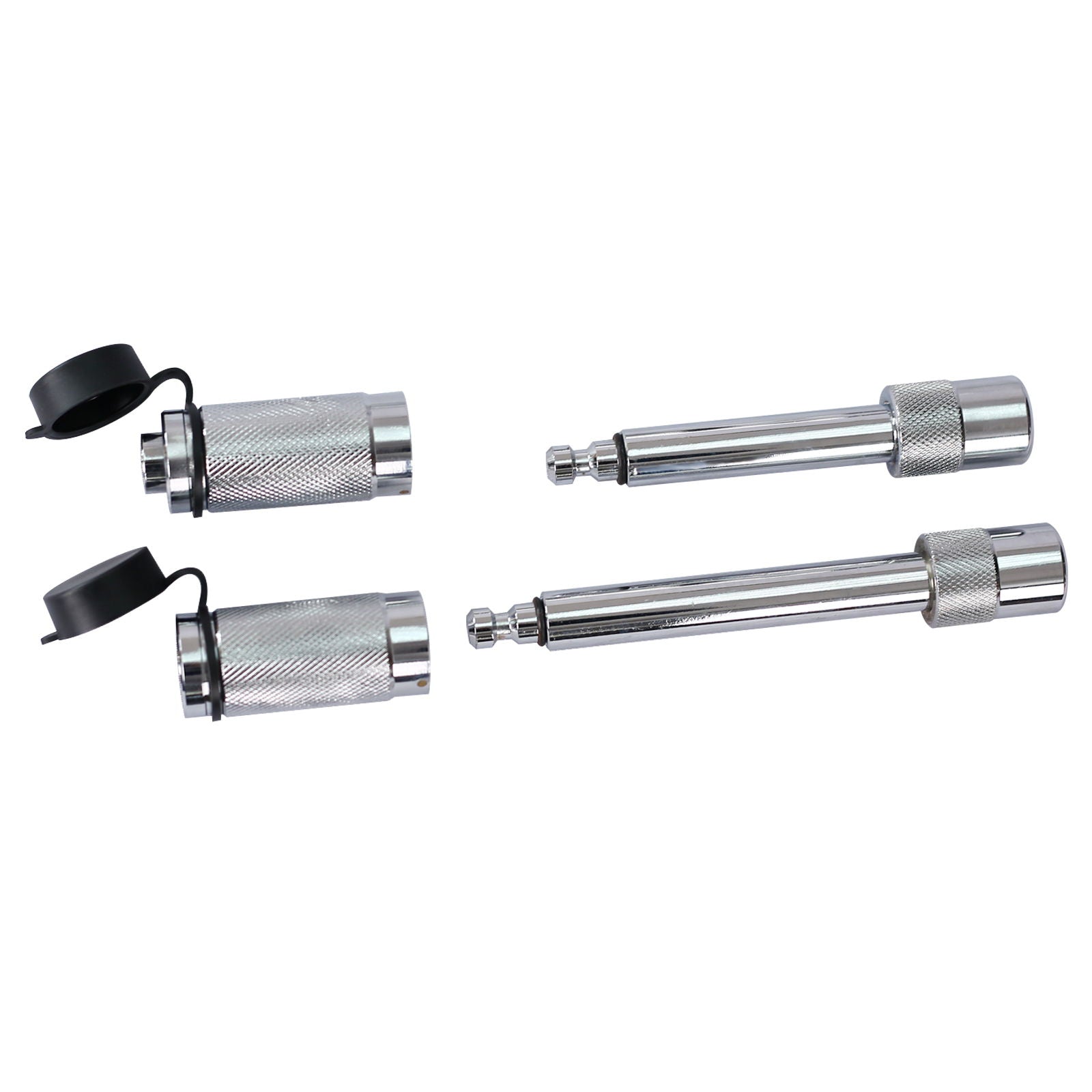 Alu - Adjustable Trailer Drop Hitch With 2" Receiver, 6" Adjustment - Silver by HouseOfZazla