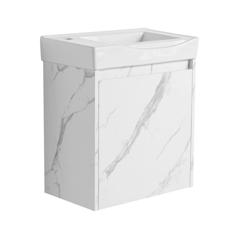 Modern Bathroom Vanity With Ceramic Basin, Wall Mounted Floating Sink Combo, Storage Cabinet by Unique Piece Furniture
