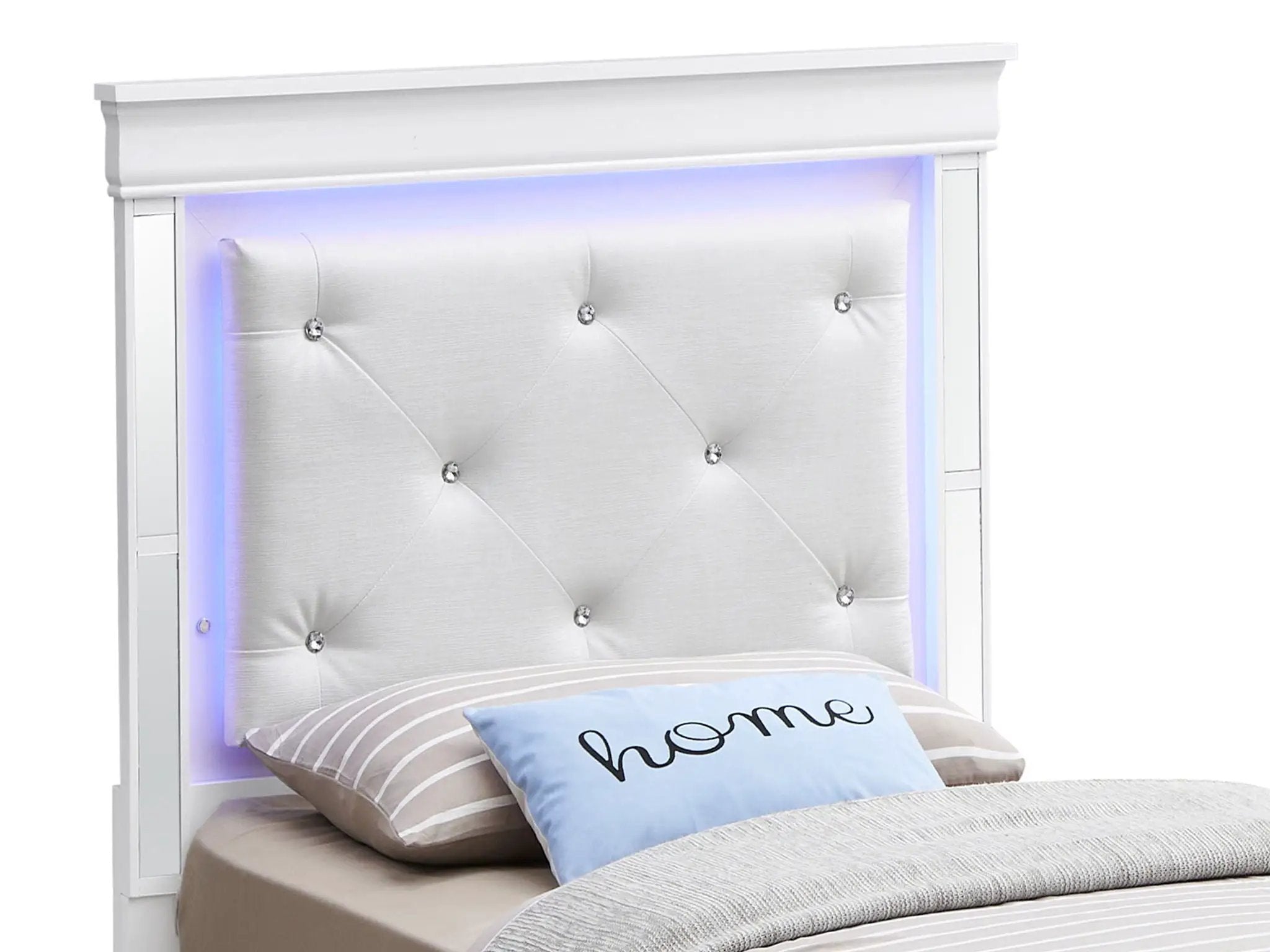 Bed With LED Light Accents Headboard by Unique Piece Furniture