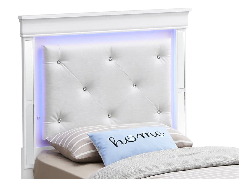 Bed With LED Light Accents Headboard by Unique Piece Furniture