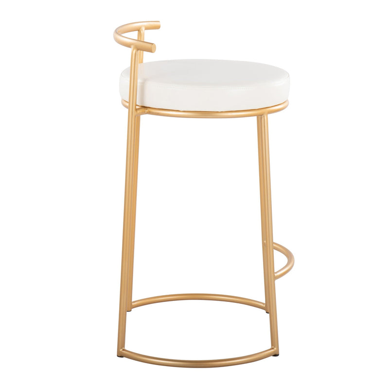 Fuji - Round Contemporary Fixed Height Counter Stool (Set of 2) by Unique Piece Furniture