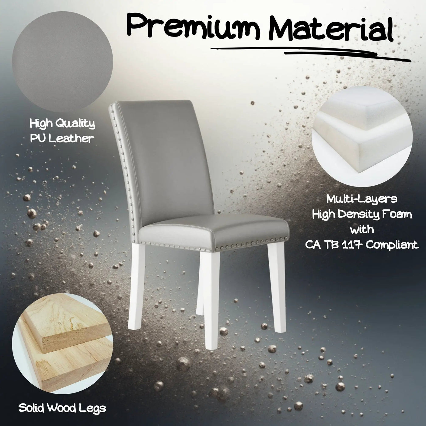 Upholstered Dining Chair With High Back Design (Set of 2) by HouseOfZazla