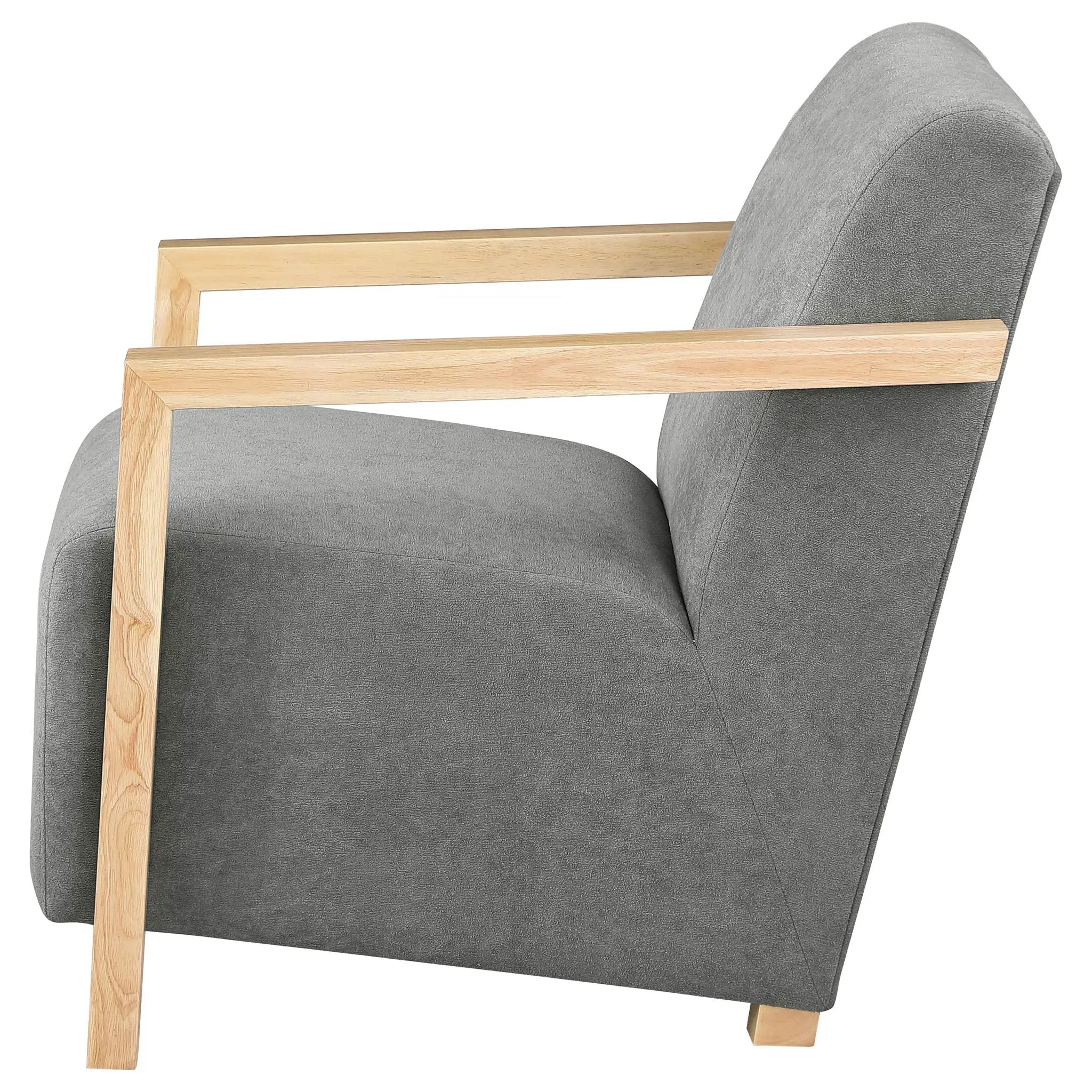 Diego Upholstered Accent Arm Chair with Wood Arms Grey by Unique Piece Furniture