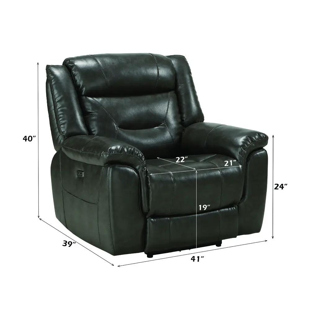 Imogen - Power Motion Recliner With USB - Gray Leather-Aire by Unique Piece Furniture