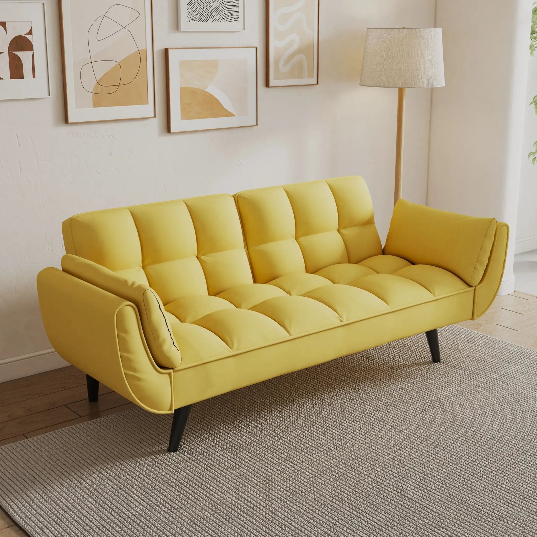 Sofa Soft Two Armrests Throw Pillow Pillow Comfortable Fit Apartment Bedroom Small Space by Unique Piece Furniture