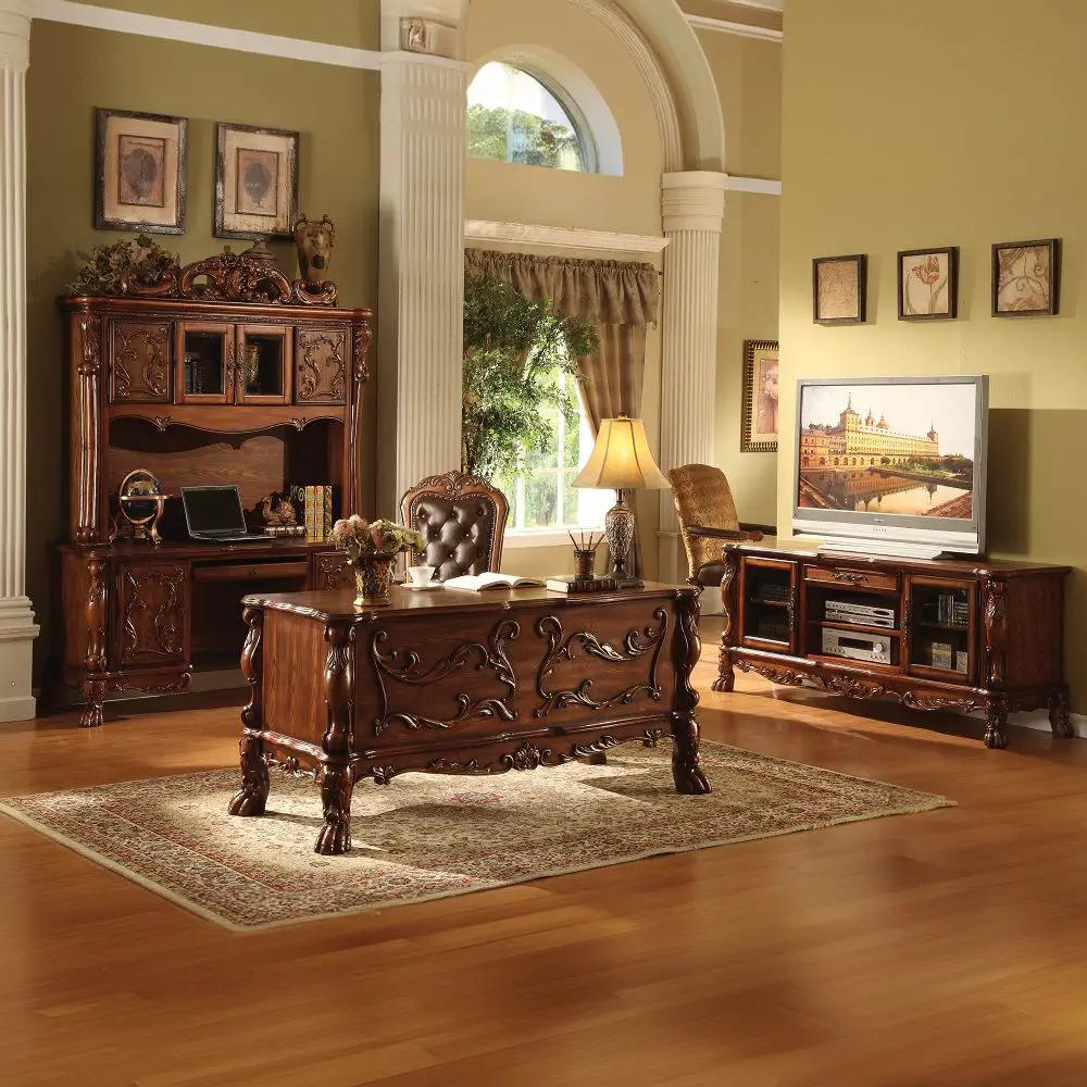 Dresden - Executive Computer Desk With Hutch - Cherry Oak by Unique Piece Furniture