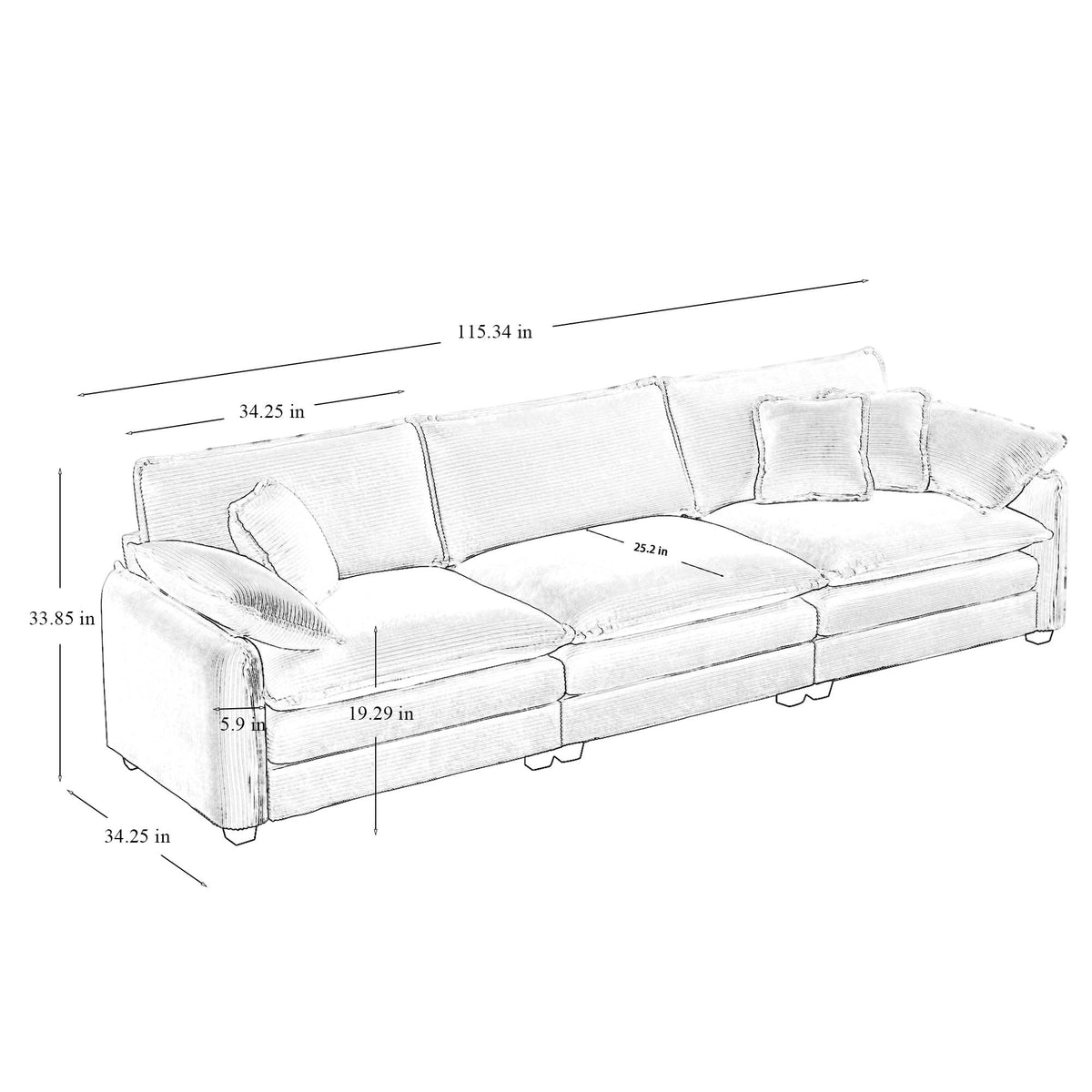 Mira 3 Seater Sofa, photo 9 of 10