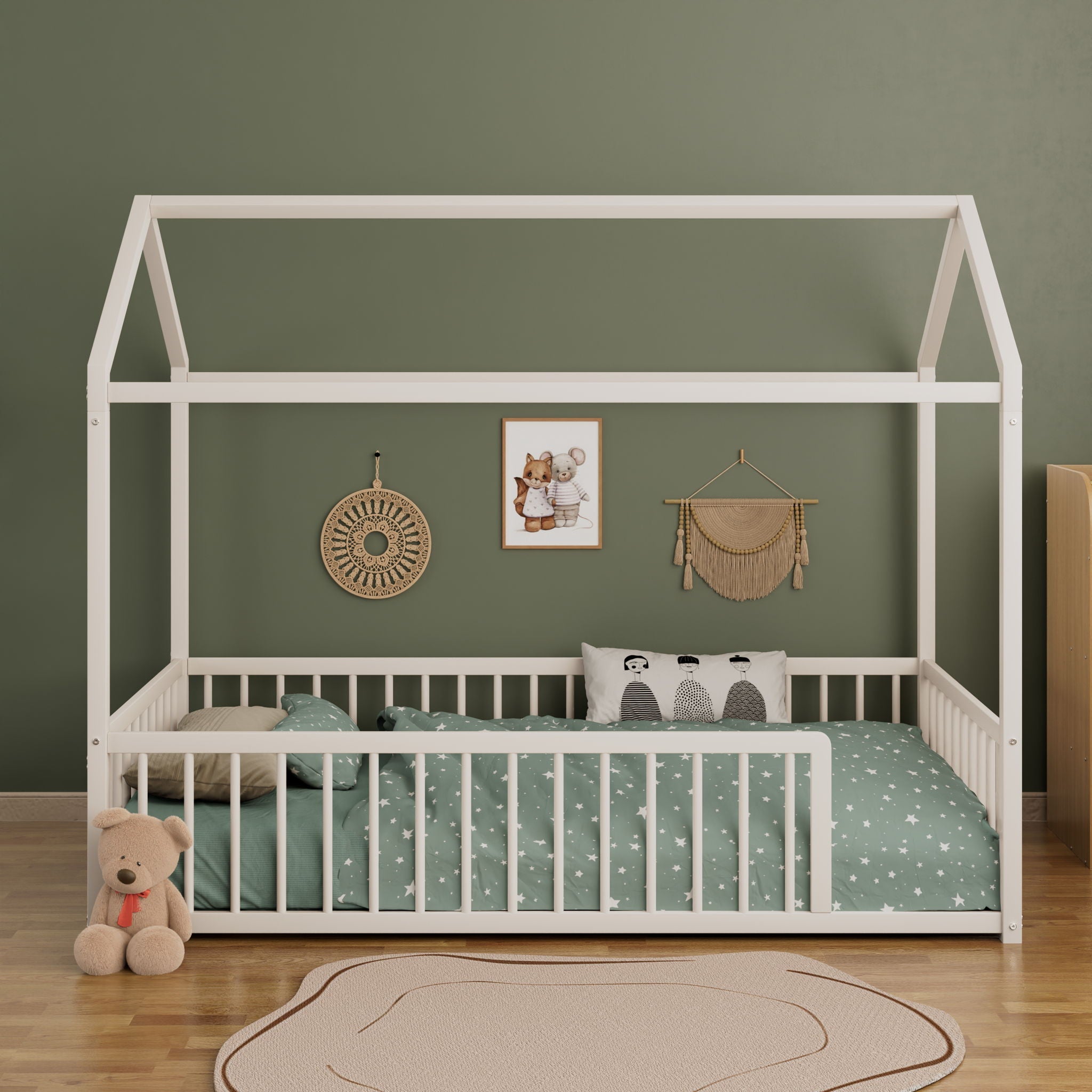 Montessori Floor Bed Frame With House Shape by HouseOfZazla