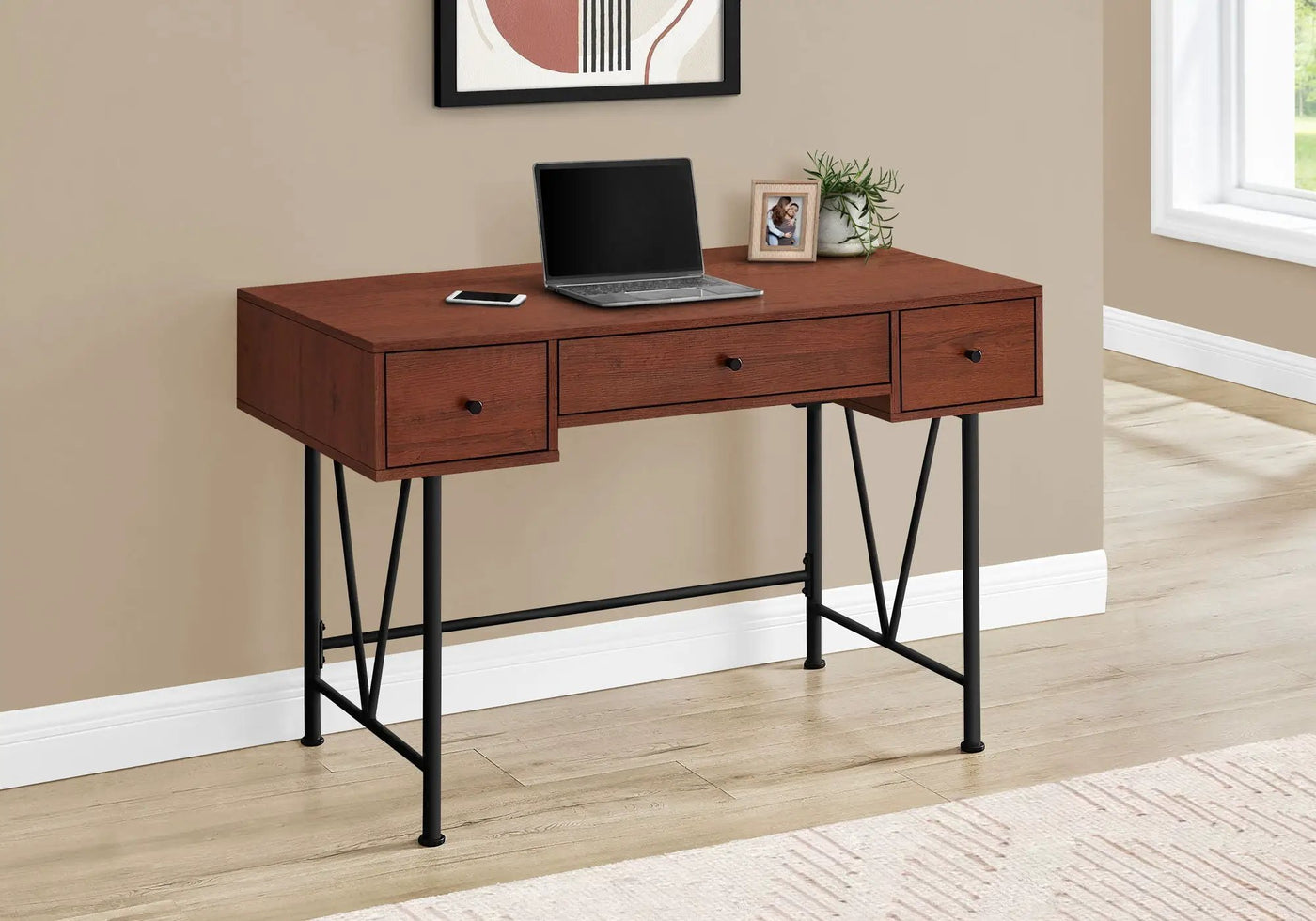 Computer Desk For Home Office, Stylish Design, Storage Drawers, Transitional by HouseOfZazla