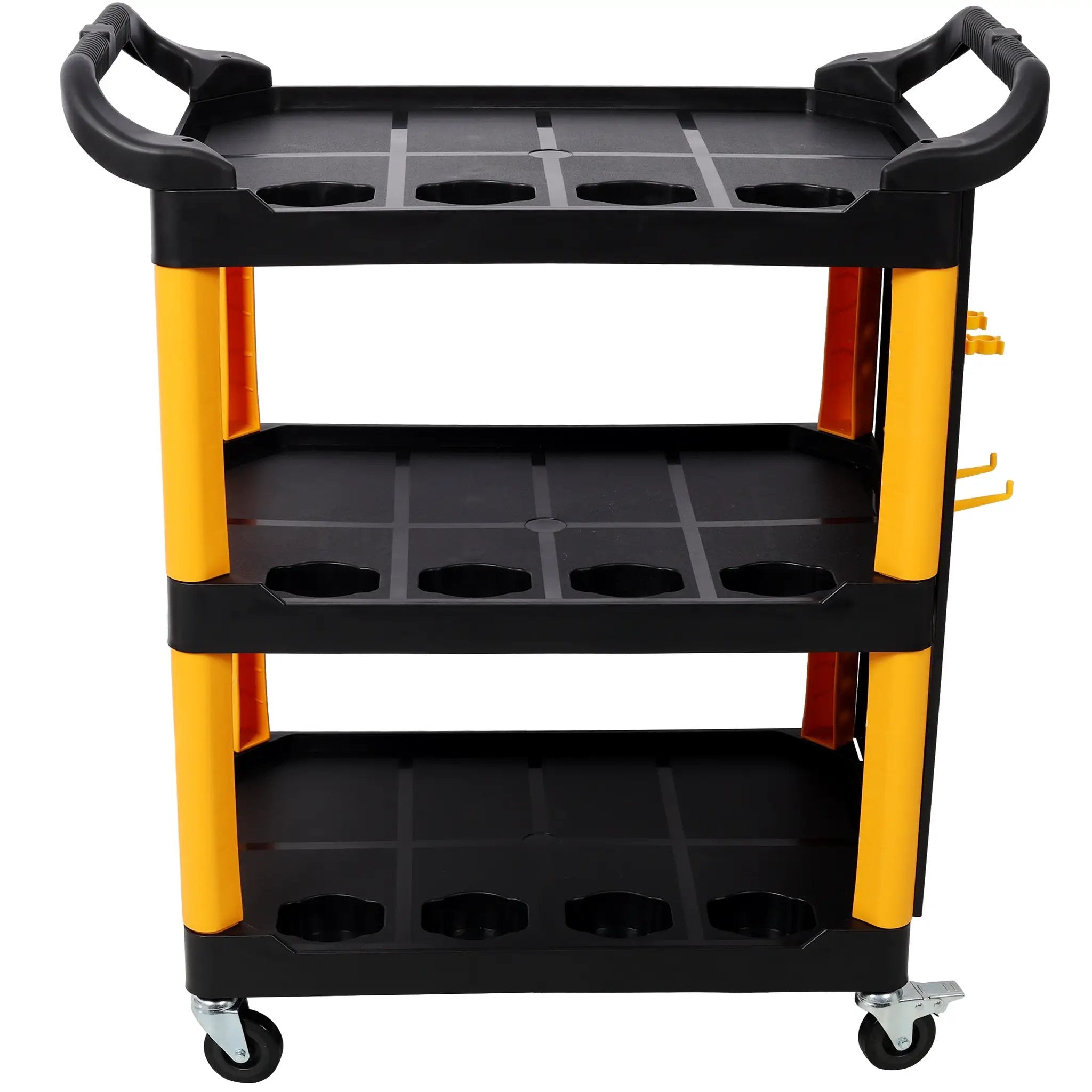 3 Tier Rolling Auto Detail Cart With Wheels - Yellow & Black by HouseOfZazla