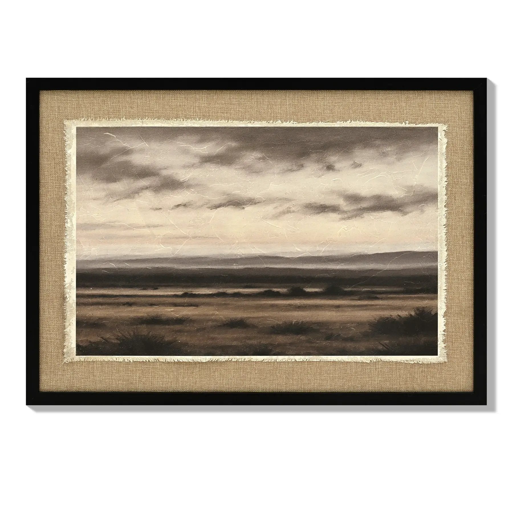 Vintage Landscape Large Framed Wall Art, 20x28 Inch Canvas Print by HouseOfZazla
