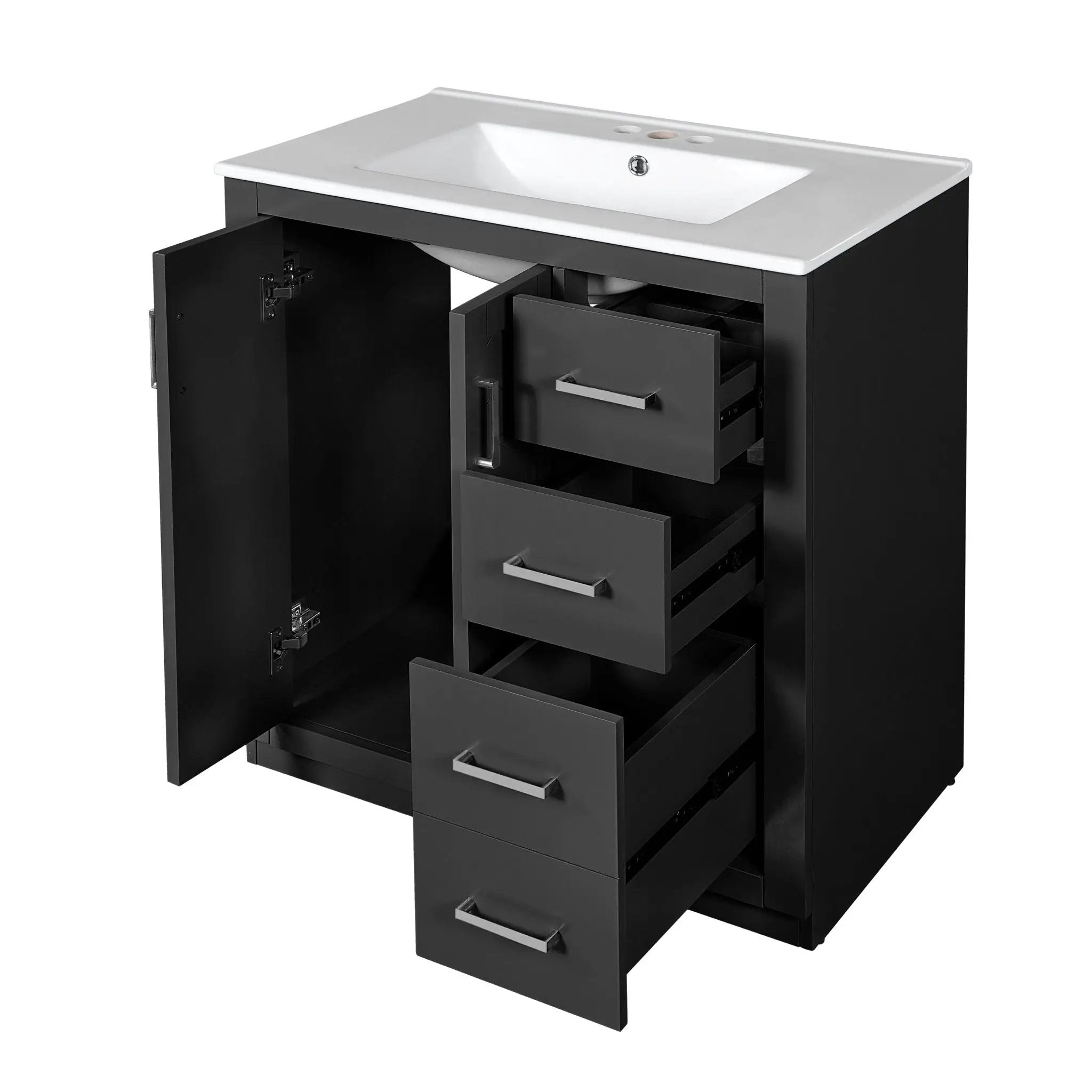 Bathroom Vanity With Sink, Storage Cabinet, Freestanding Set With 3 Drawers & Soft Closing Doors by Unique Piece Furniture