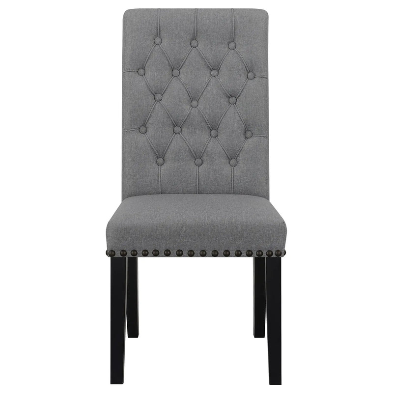 Alana Fabric Upholstered Dining Side Chair Grey (Set of 2) by Unique Piece Furniture