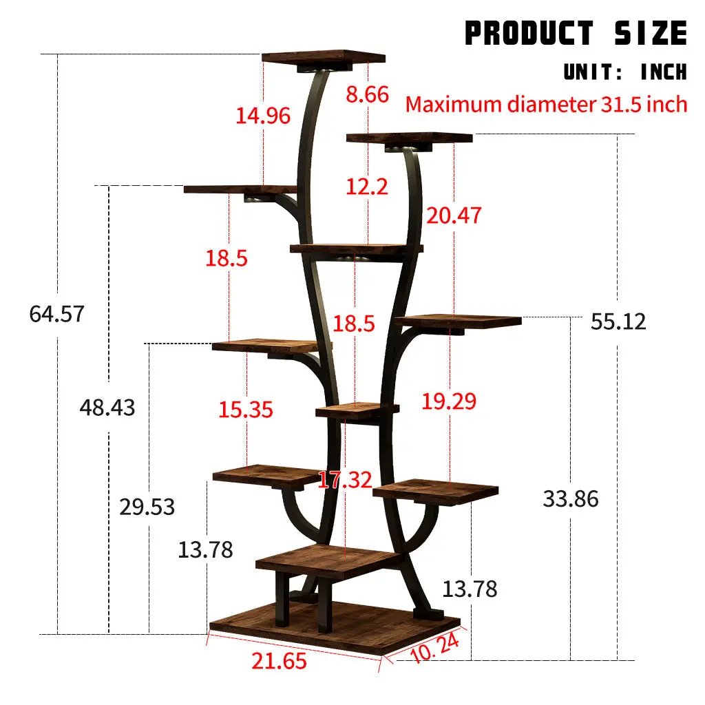 Vase Shape Plant Stand Indoor with Grow Lights by HouseOfZazla